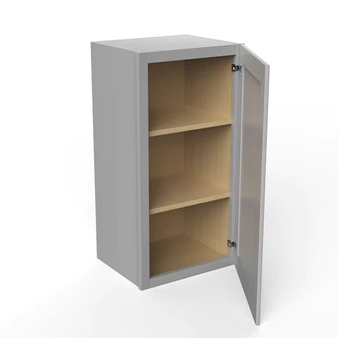 30 Inch Wall Cabinet - 15W x 30H x 12D Grey Shaker Style RTA Kitchen Storage | Perfect for Small Kitchens, Bathrooms & Laundry Rooms