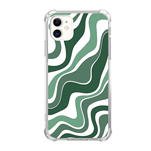 Sage Green Wavy Lines