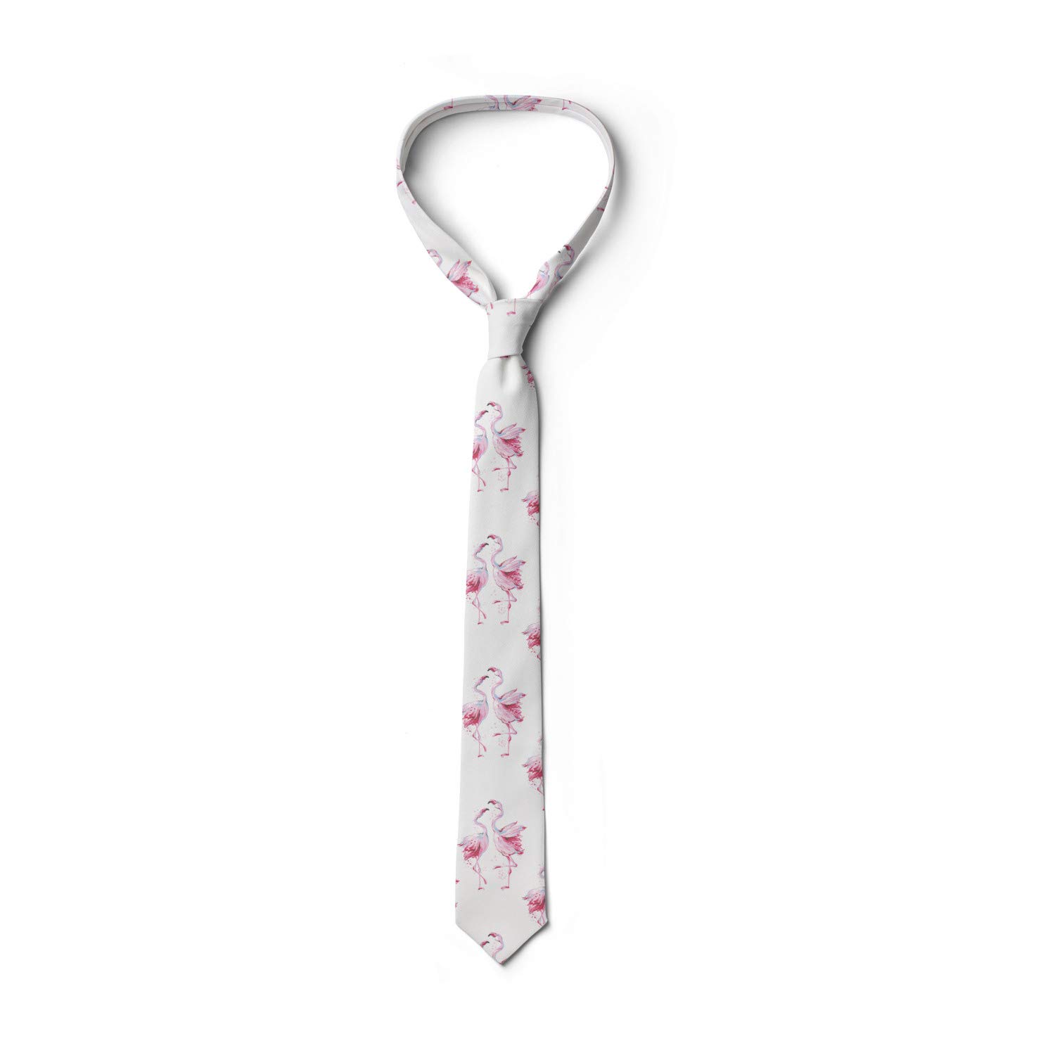 Ambesonne Men's Necktie - Elegant Watercolor Silhouettes Design, 3.7