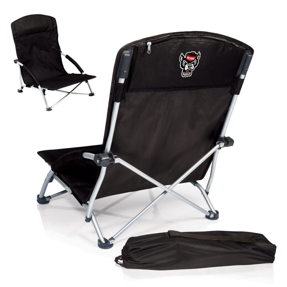 PICNIC TIME NCAA Tranquility Low Beach Chair with Carry Bag - Portable Folding Lawn Chair for Adults - Perfect for Beach, Camping, Backyard & Outdoor Relaxation