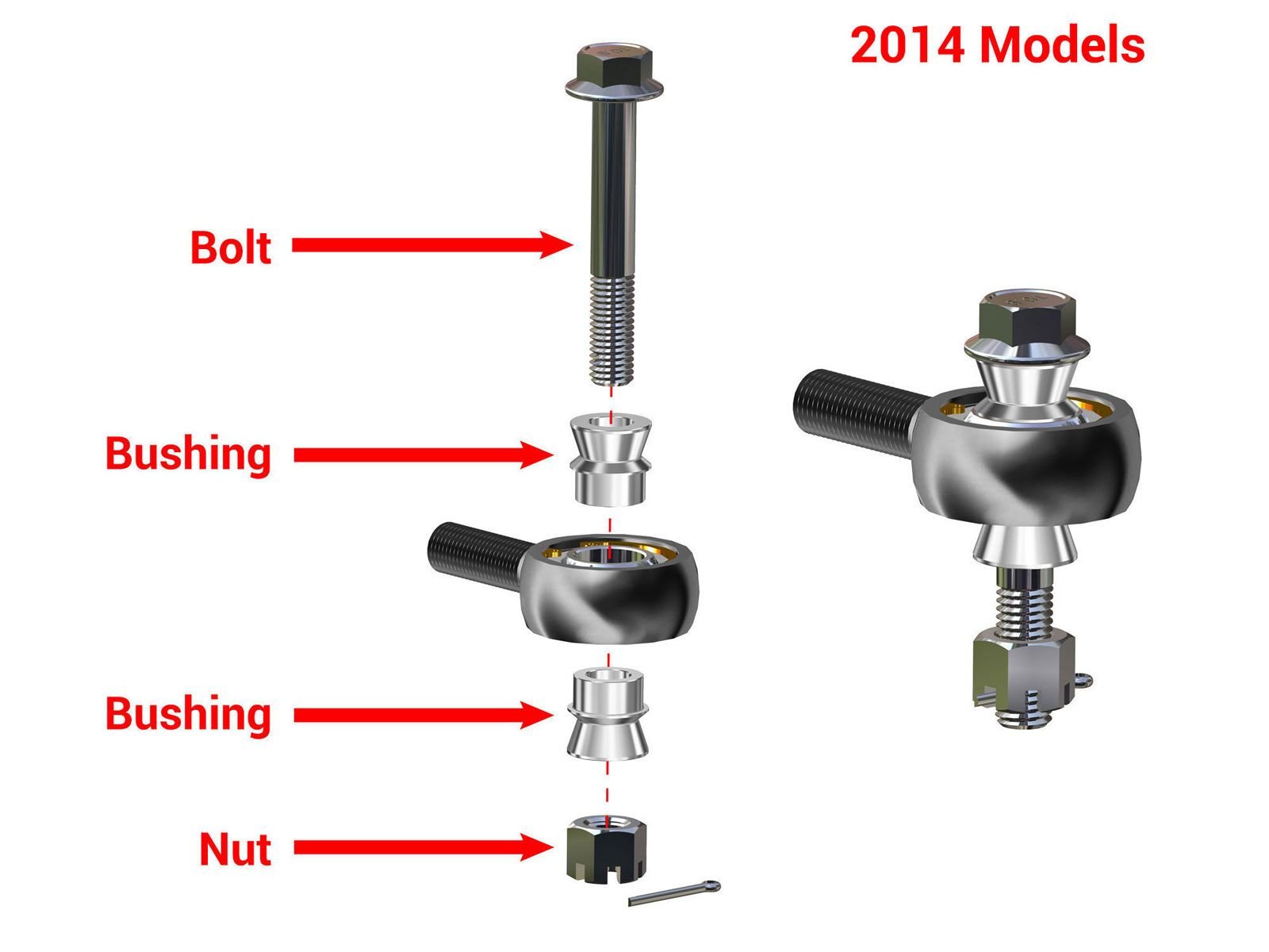 SuperATV Heavy Duty Tie Rod Kit for Polaris RZR XP 1000/4 1000 (2014-2018) | Stock Length Replacement 14-1/16