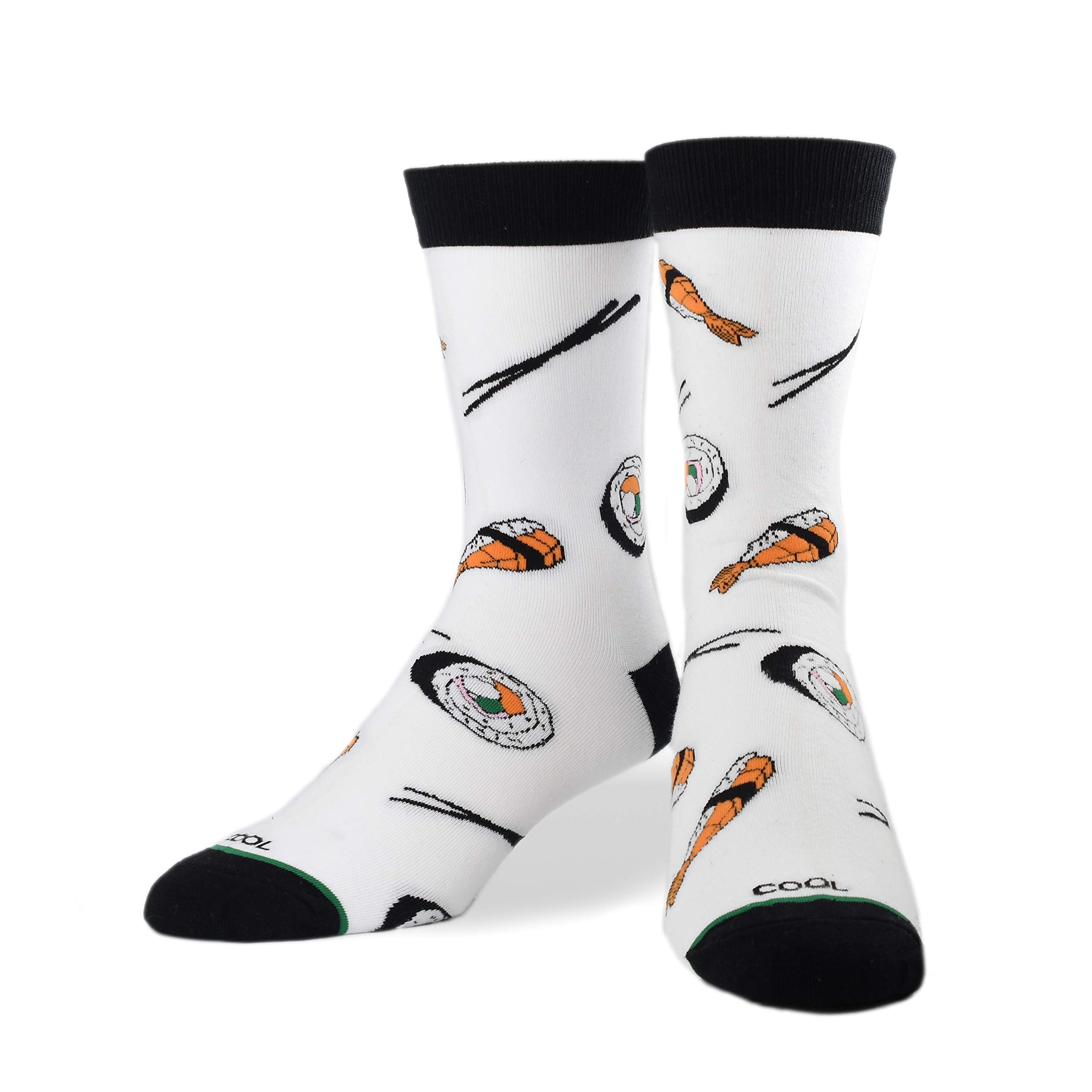 Fun Novelty Crew Socks for Men & Women - Sushi Graphic Print, Comfortable Large Size - Perfect for Cosplay, Gifts, and Everyday Wear