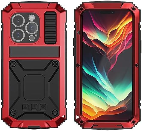 iPhone 15 Plus Case with Screen Protector - Military Grade Shockproof Heavy Duty Metal Cover - Perfect for Outdoor, Travel & Extreme Sports Protection