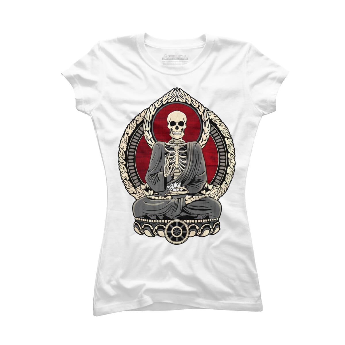 Snazzygaz Starving Buddha Cherry Graphic T-Shirt for Women - Soft Cotton Vintage Style Tee - Perfect for Casual Wear, Street Fashion & Music Festivals