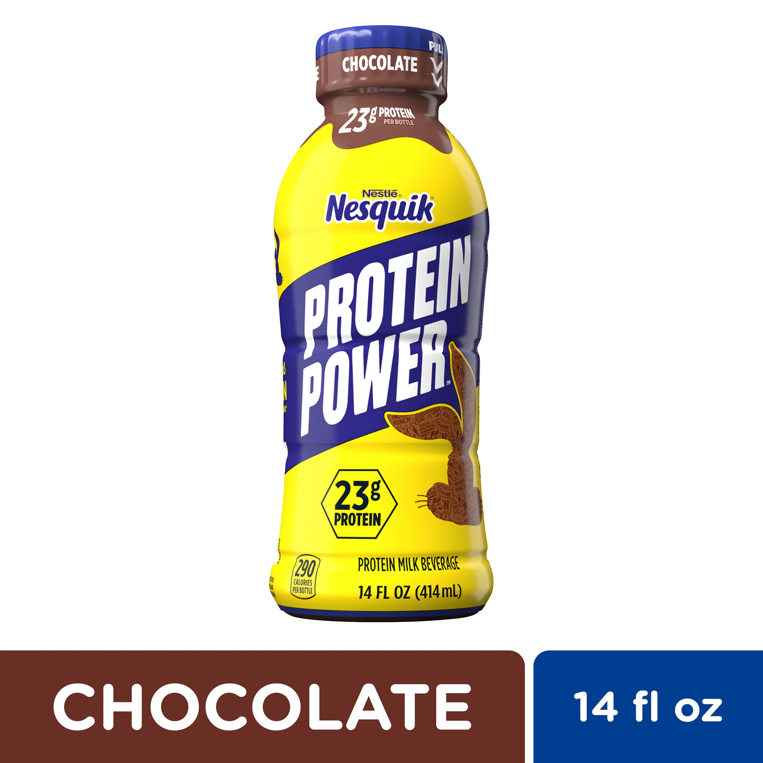 Nesquik Protein Power Chocolate Protein Milk Drink - Ready to Drink Protein Shake for Muscle Recovery & Energy Boost | Post-Workout, Breakfast & On-the-Go Nutrition