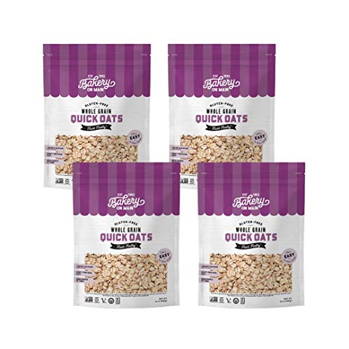 Bakery on Main Gluten-Free Quick Oats | Vegan, Non-GMO, Purity Protocol | 24oz (Pack of 4) | Perfect for Breakfast, Baking & Healthy Snacks | ASINPPOSPRME21481