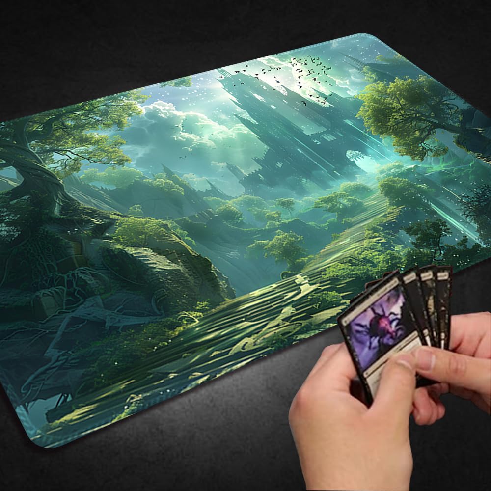 Premium MTG Playmat with Zone Markings & Locking Edges - Waterproof Storage Bag Included - Durable TCG Game Mat for Magic: The Gathering - Perfect for Tournaments, Casual Play & Card Protection