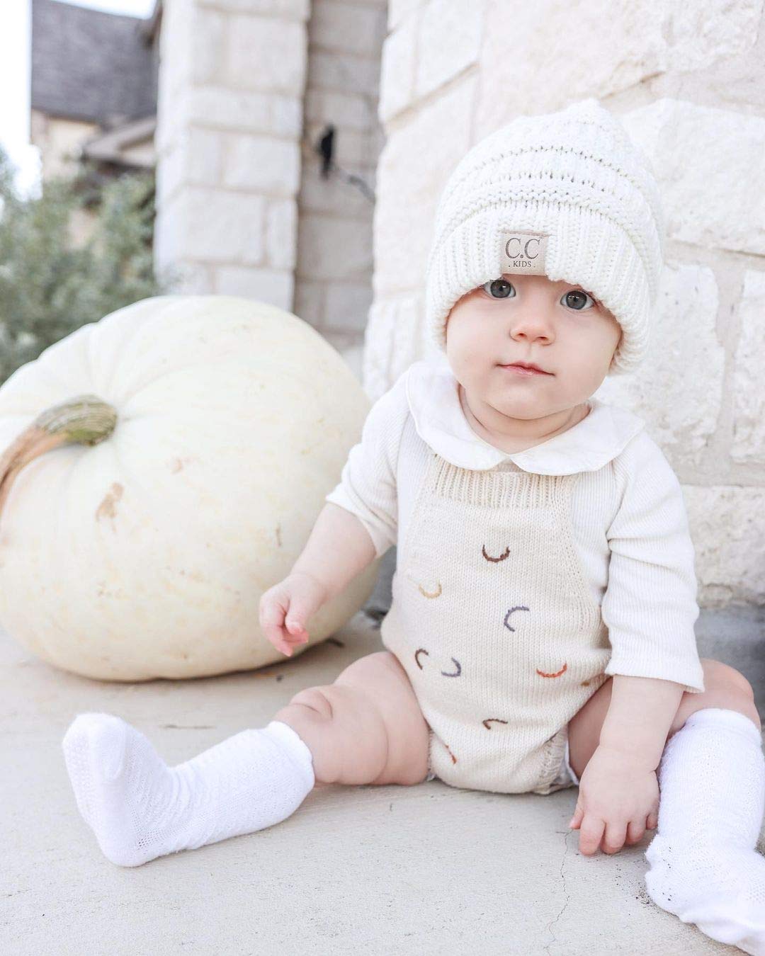 Funky Junque Kids Cozy Ribbed Beanie - Warm Winter Knit Cap for Toddlers & Babies | Soft Stretchy Hat for Cold Weather, Outdoor Play & Family Photos