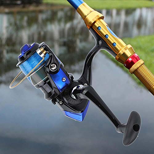 **YF Series 2000-Black Fishing Reel - 12BB Ball Bearing, Plastic Plated for Freshwater & Saltwater Fishing - Perfect for Bass, Trout, and Offshore Angling**