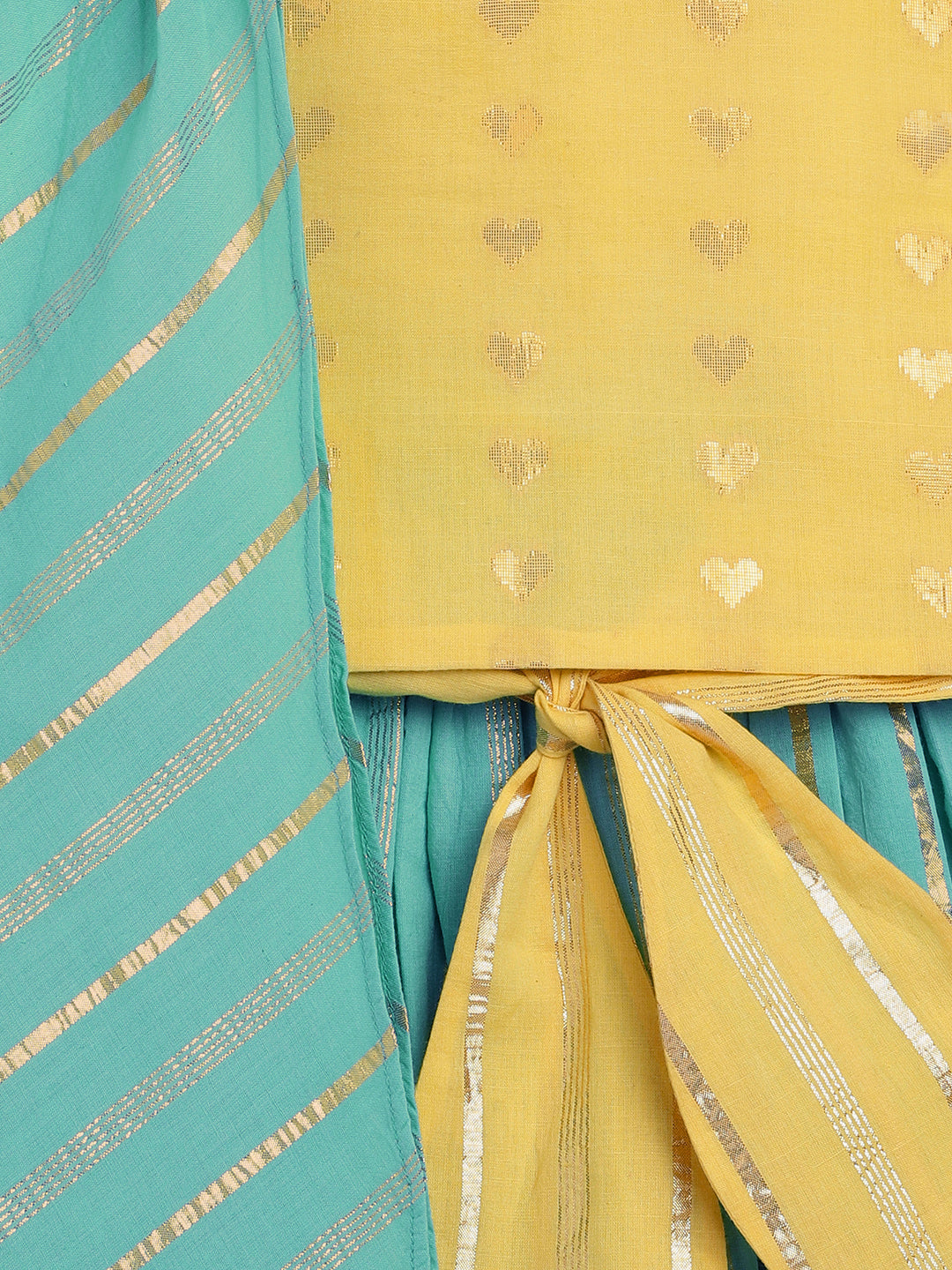Pre-Order: Girls' Pure Cotton Sleeveless Lehenga Set in Yellow - Perfect for Weddings, Festivals & Traditional Celebrations
