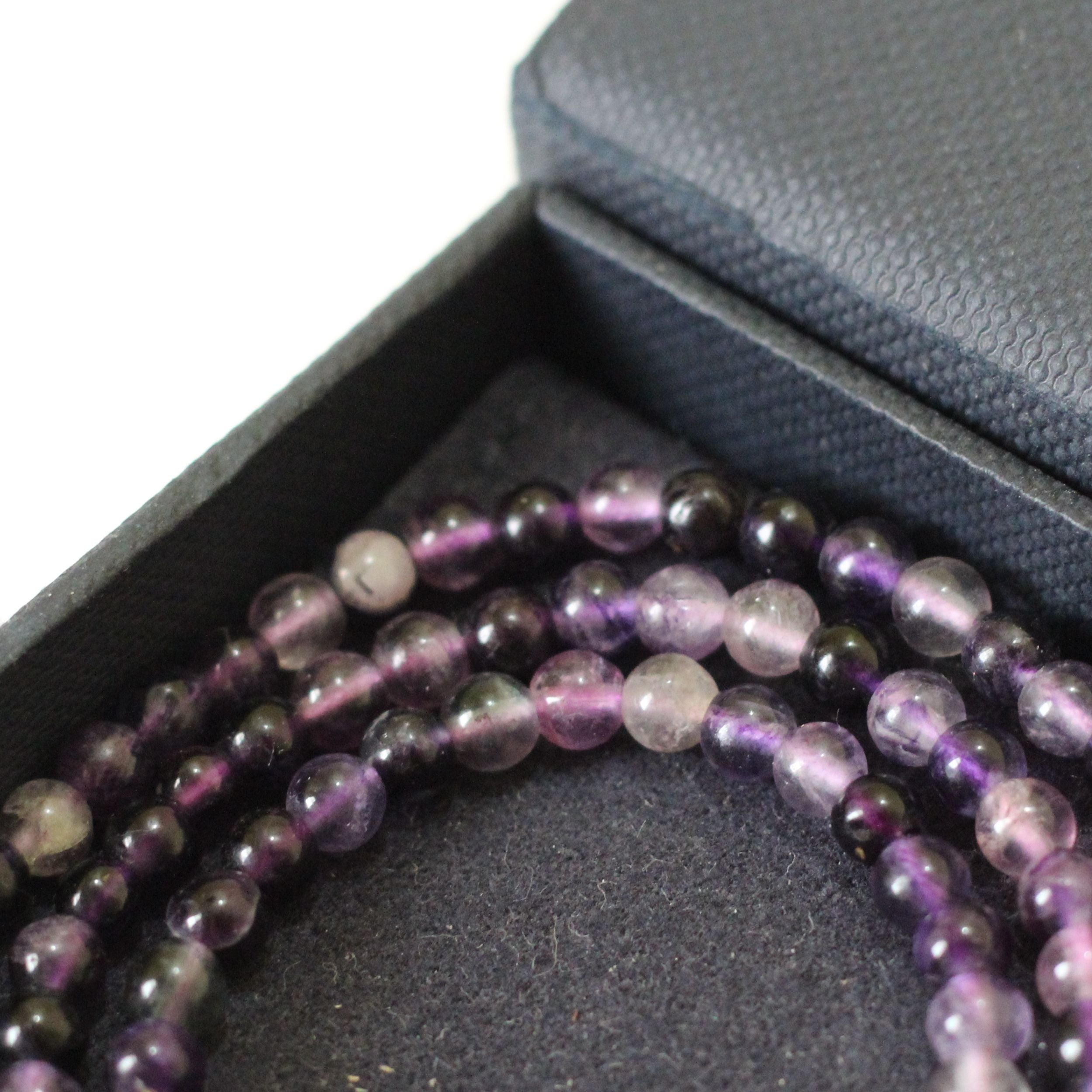 Purple Fluorite Beaded Necklace Mini - Healing Crystal Jewelry for Women, Chakra Balancing & Positive Energy - Perfect for Meditation, Yoga & Spiritual Gifts