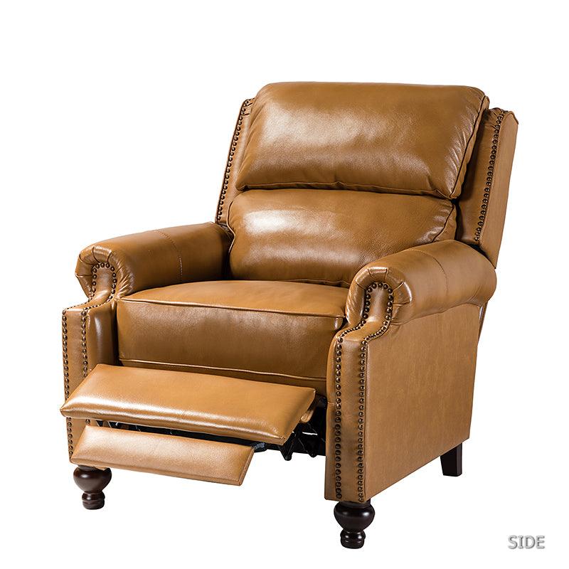 Mid Century Modern Genuine Leather Recliner Chair - Consuela Handcrafted Lounge Chair for Living Room, Office & Home Theater
