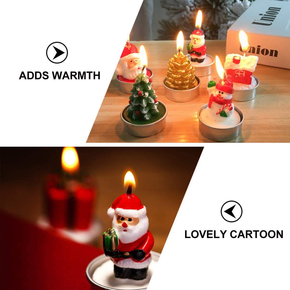 HEALLILY 15pcs Christmas Candles - White Wax Tealight Candles for Xmas Decorations, Holiday Parties, Romantic Proposals & Festive Home Decor