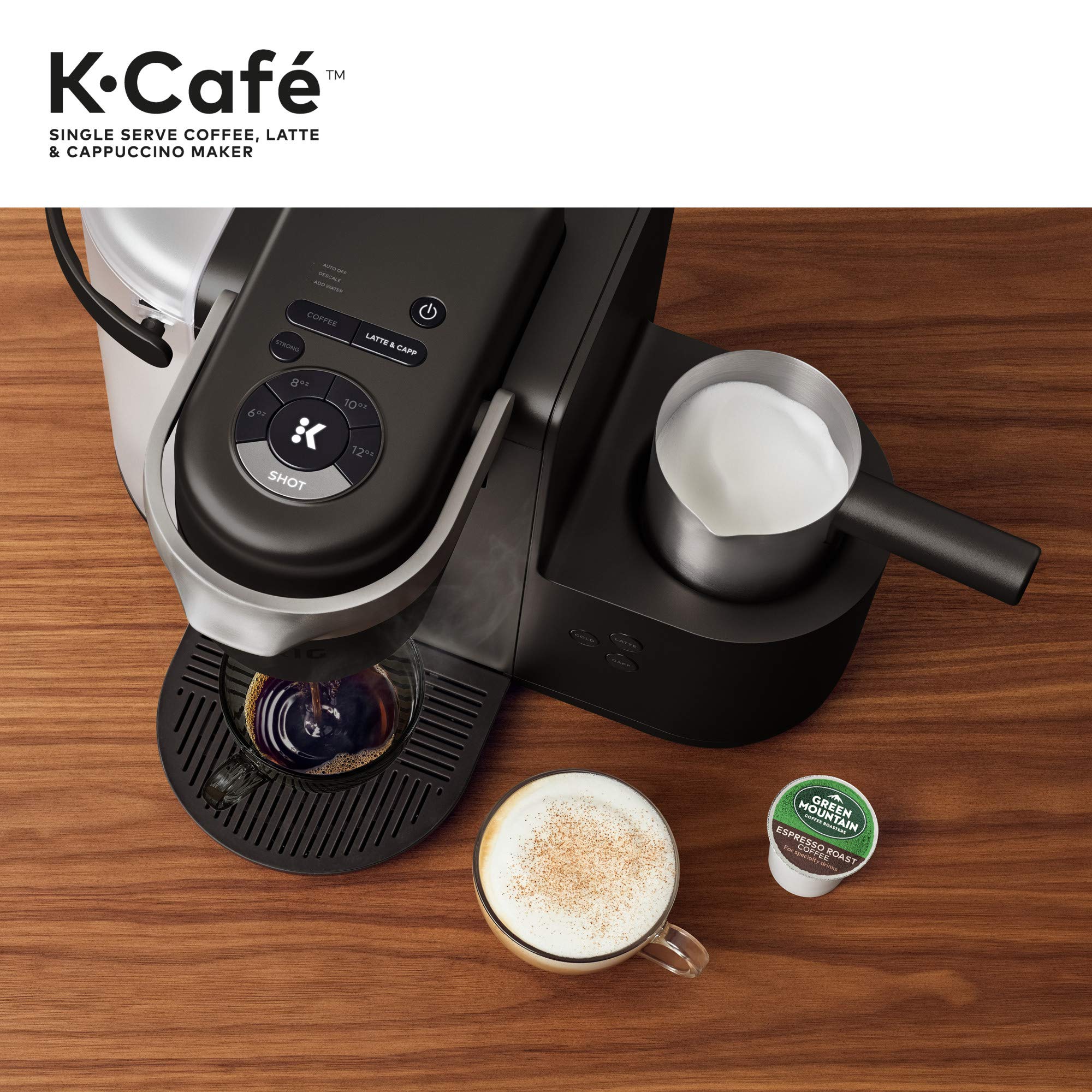 Keurig K-Café Single Serve & Carafe Coffee Maker with 32 Illy Coffee Intenso Dark Roast K-Cup Pods - Perfect for Home, Office & Entertaining