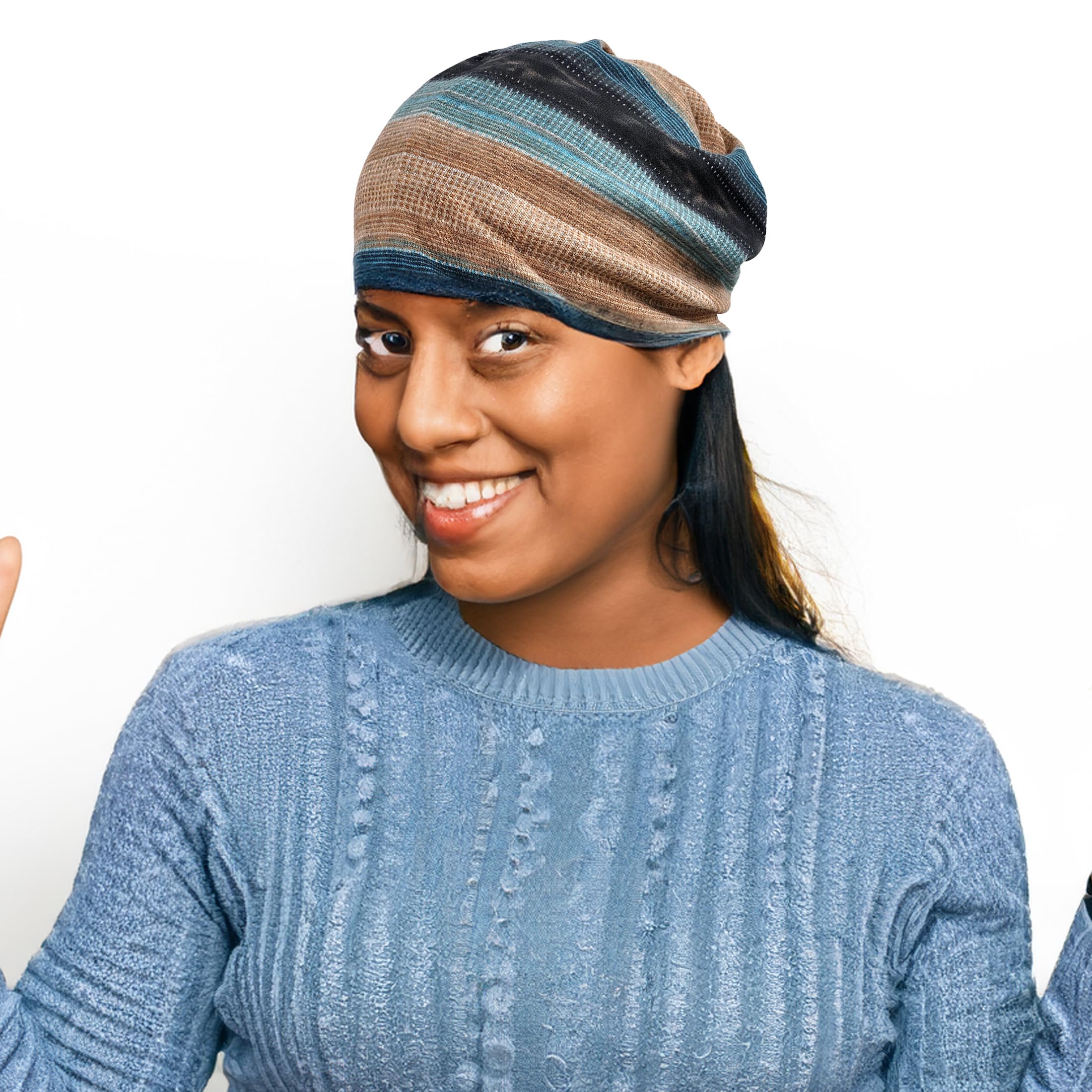 Women's Soft Stretchy Chemo Beanie Hat - Comfortable Loose Fit Knit Cap for Cancer Patients - Perfect for Cold Weather, Indoor Comfort & Head Covering