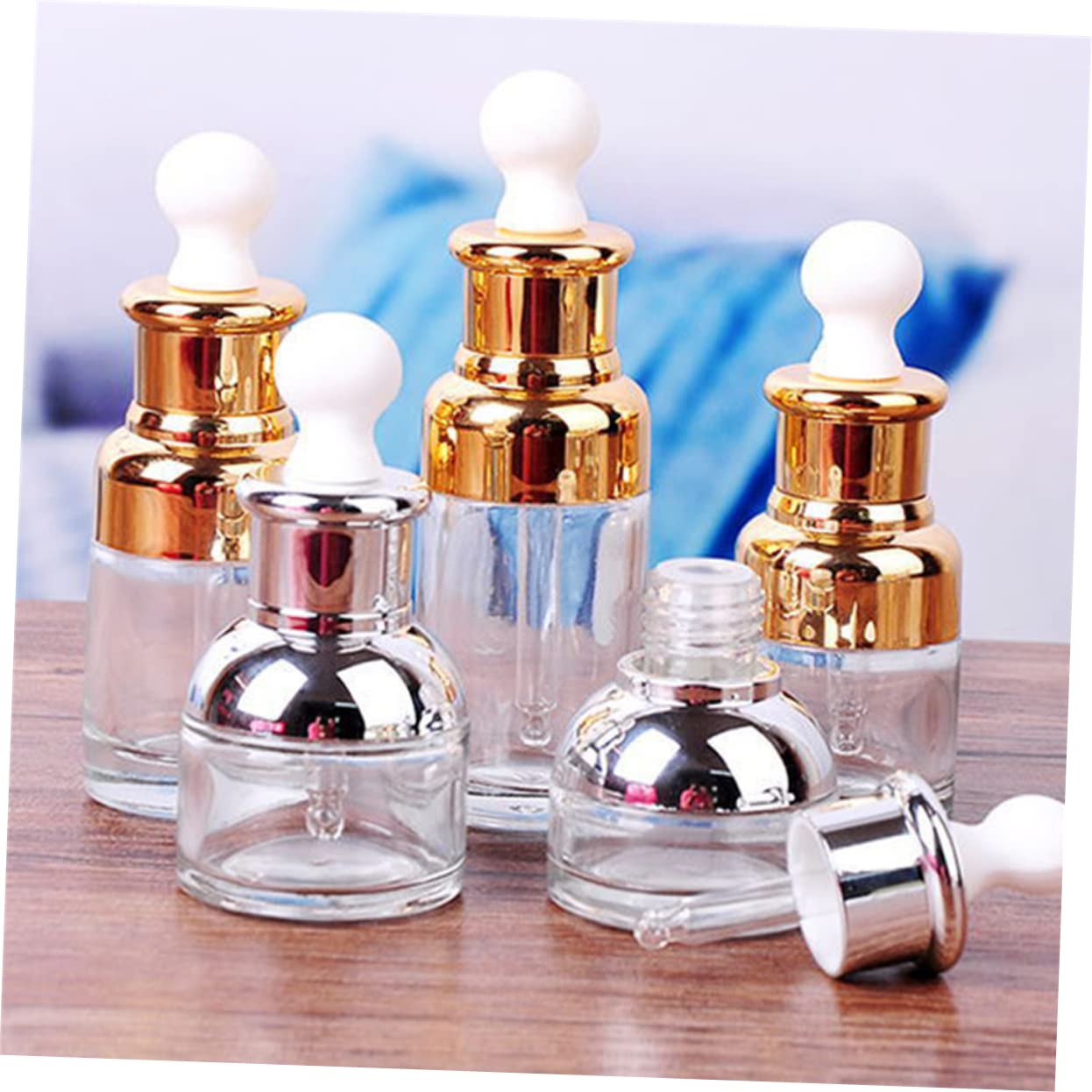 Minkissy 5-Piece Travel Dropper Bottles Set - Refillable Essential Oil Bottles for Aromatherapy, DIY Blends & On-The-Go Use