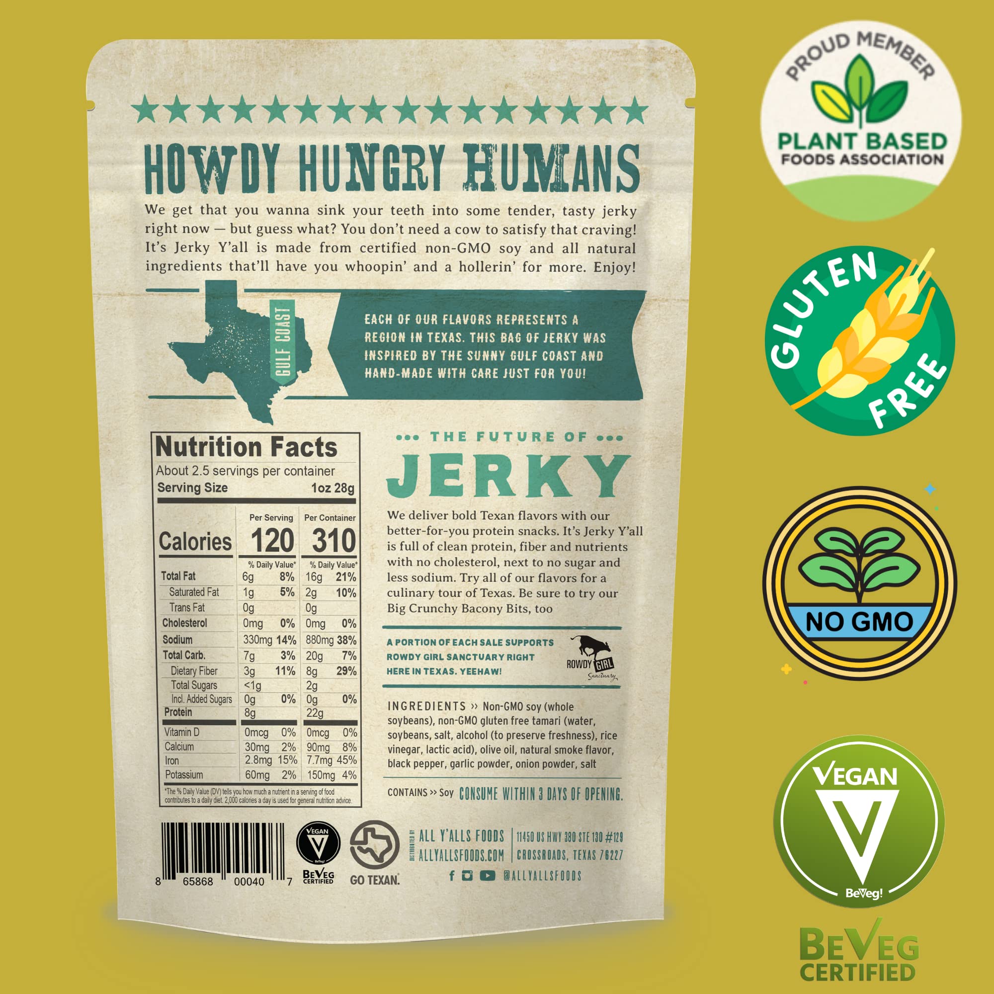Plant Based Jerky Variety Pack - Vegan, Non-GMO, Gluten Free Snacks for Hiking & Travel