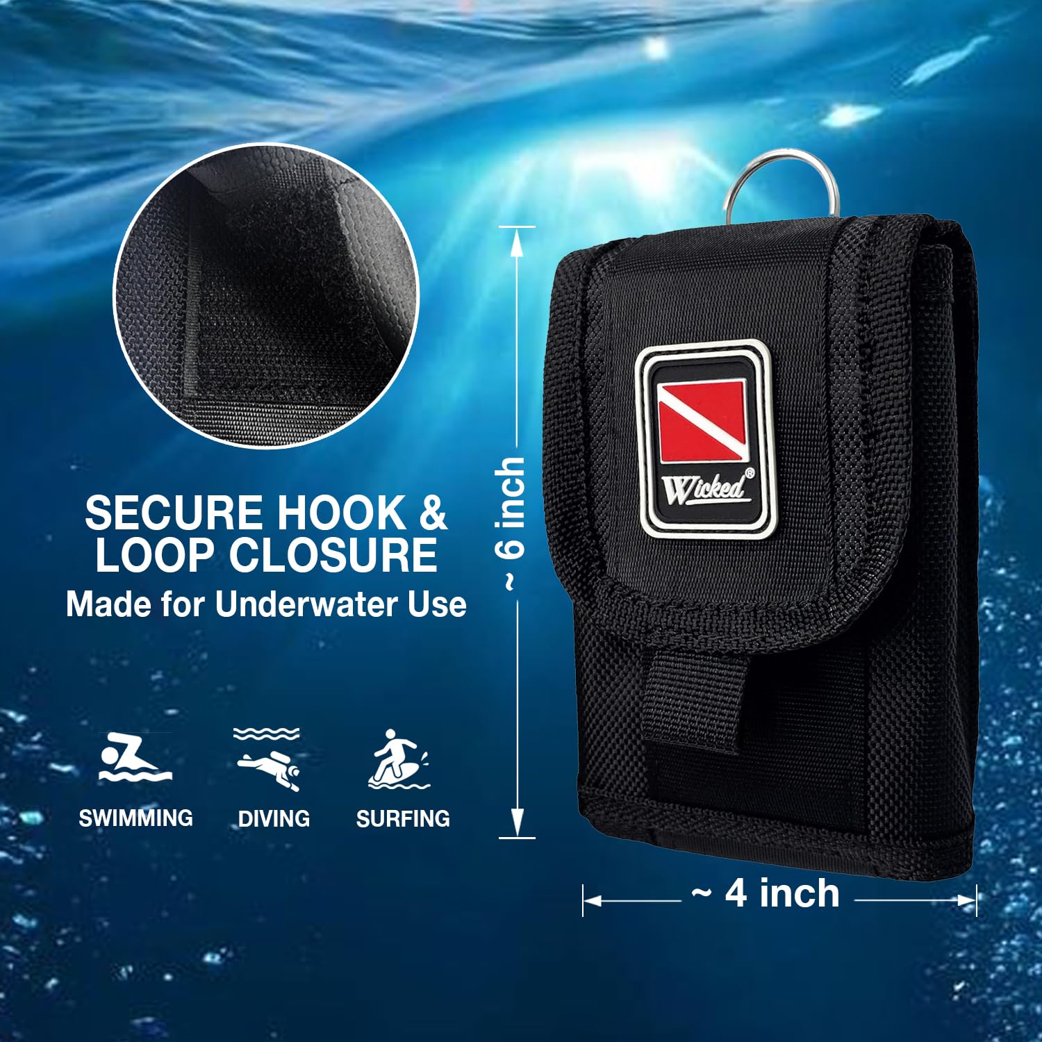 WICKED Scuba 1680D Ballistic Nylon Accessory Storage Pouch - Waterproof Durable Organizer for Scuba Gear, Tactical Equipment & Outdoor Adventures