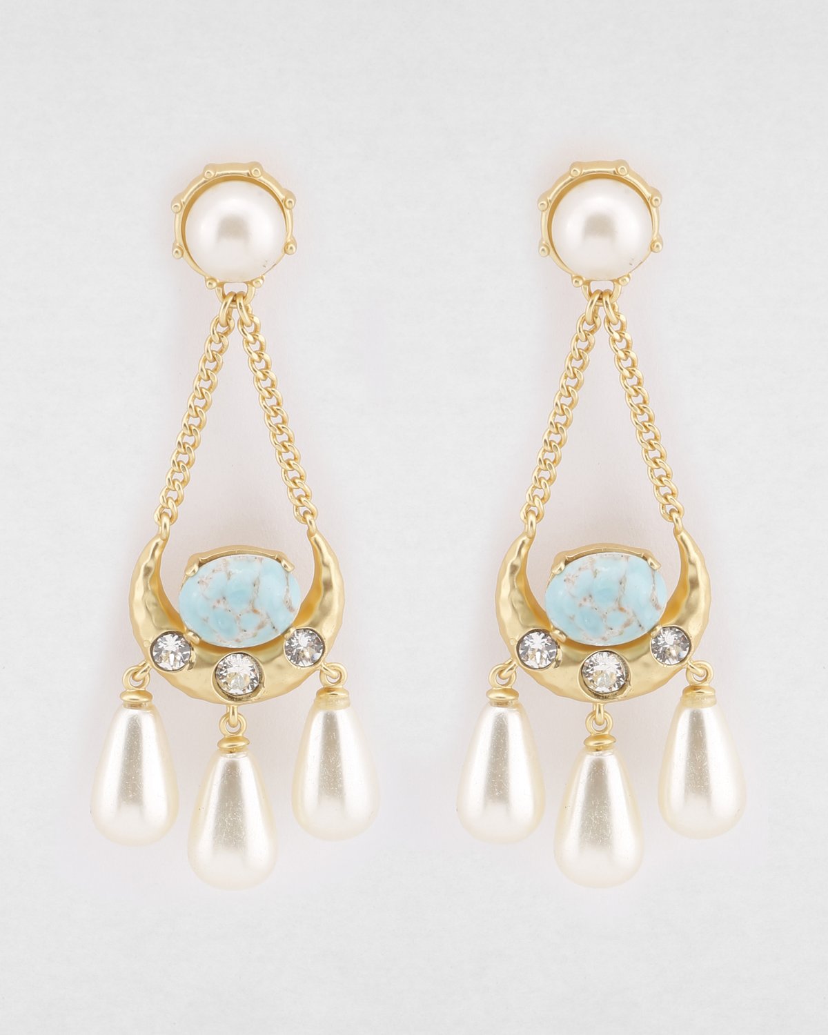 Turquoise Creciente Earrings for Women - Boho Chic Dangle Earrings for Casual Wear & Party Outfits