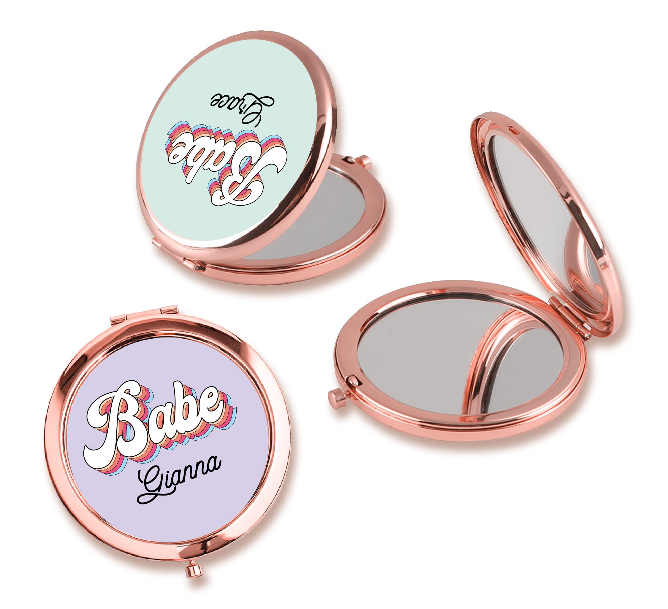 Personalized Rose Gold Compact Mirror - Bridal Party & Travel Gift
