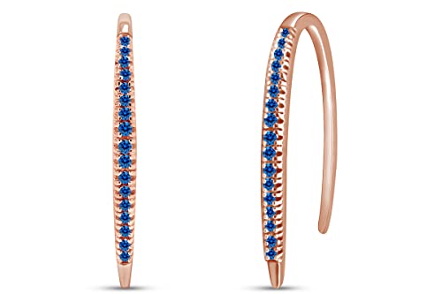Rose Gold Over : Simulated Blue Topaz