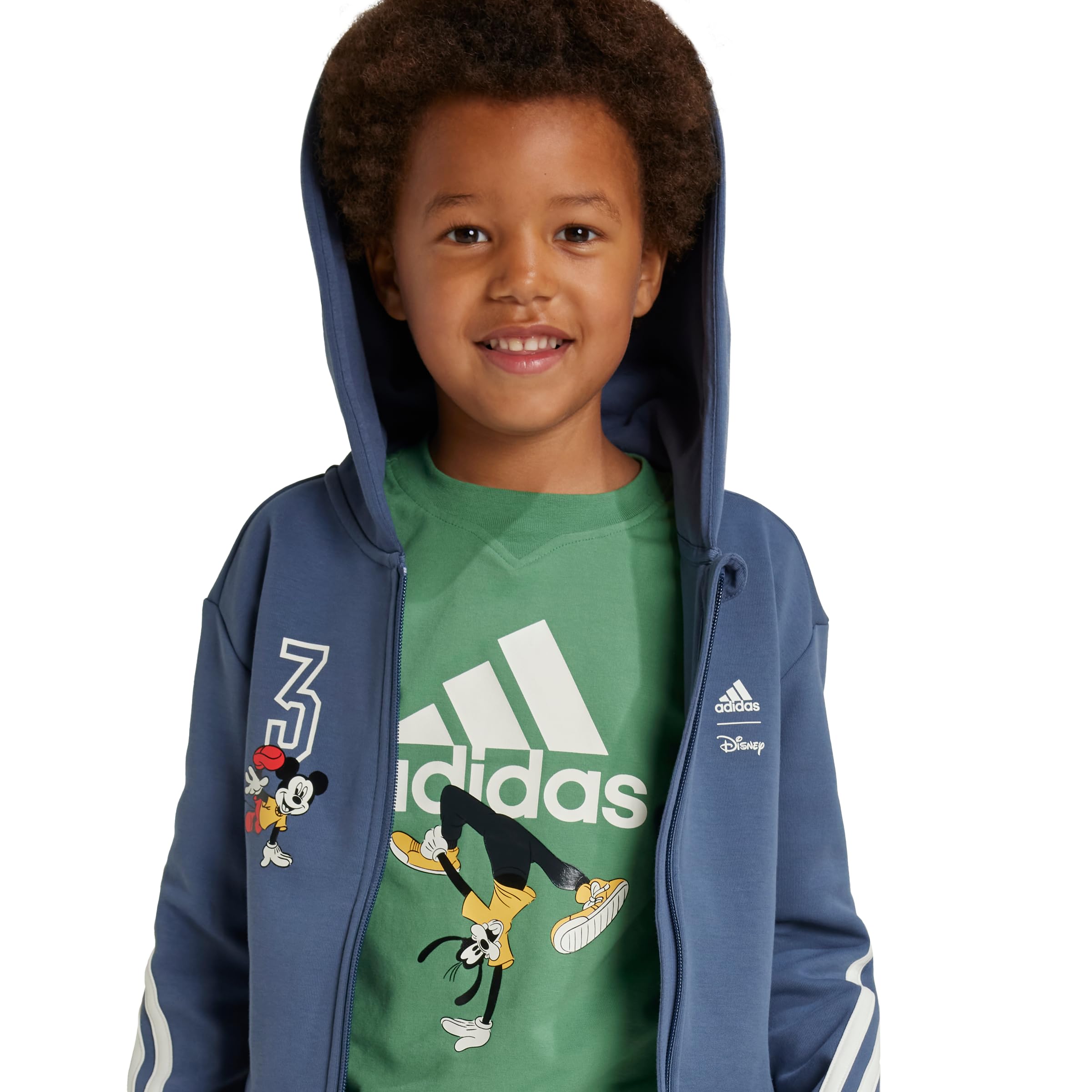 Adidas Kids' Disney Mickey Mouse Track Jacket - Lightweight Running Hoodie for Boys & Girls - Perfect for School, Sports & Outdoor Activities