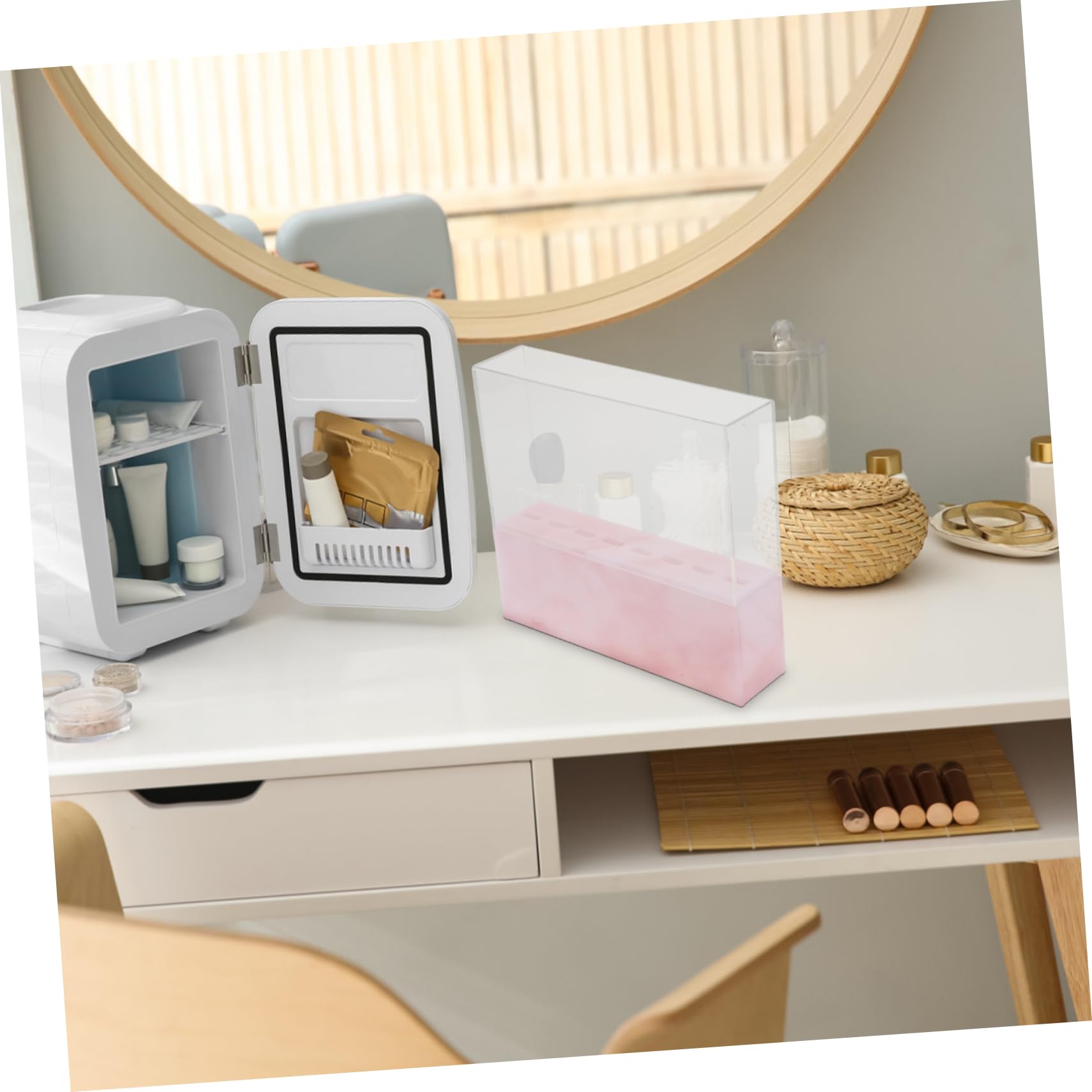 Premium Marble Design 8-Hole Eyelash Tweezer Organizer - Stylish Storage Holder for Salon, Spa & Home Makeup Organization (Perfect for Lash Extensions, Eyebrow Shaping & Beauty Tools)