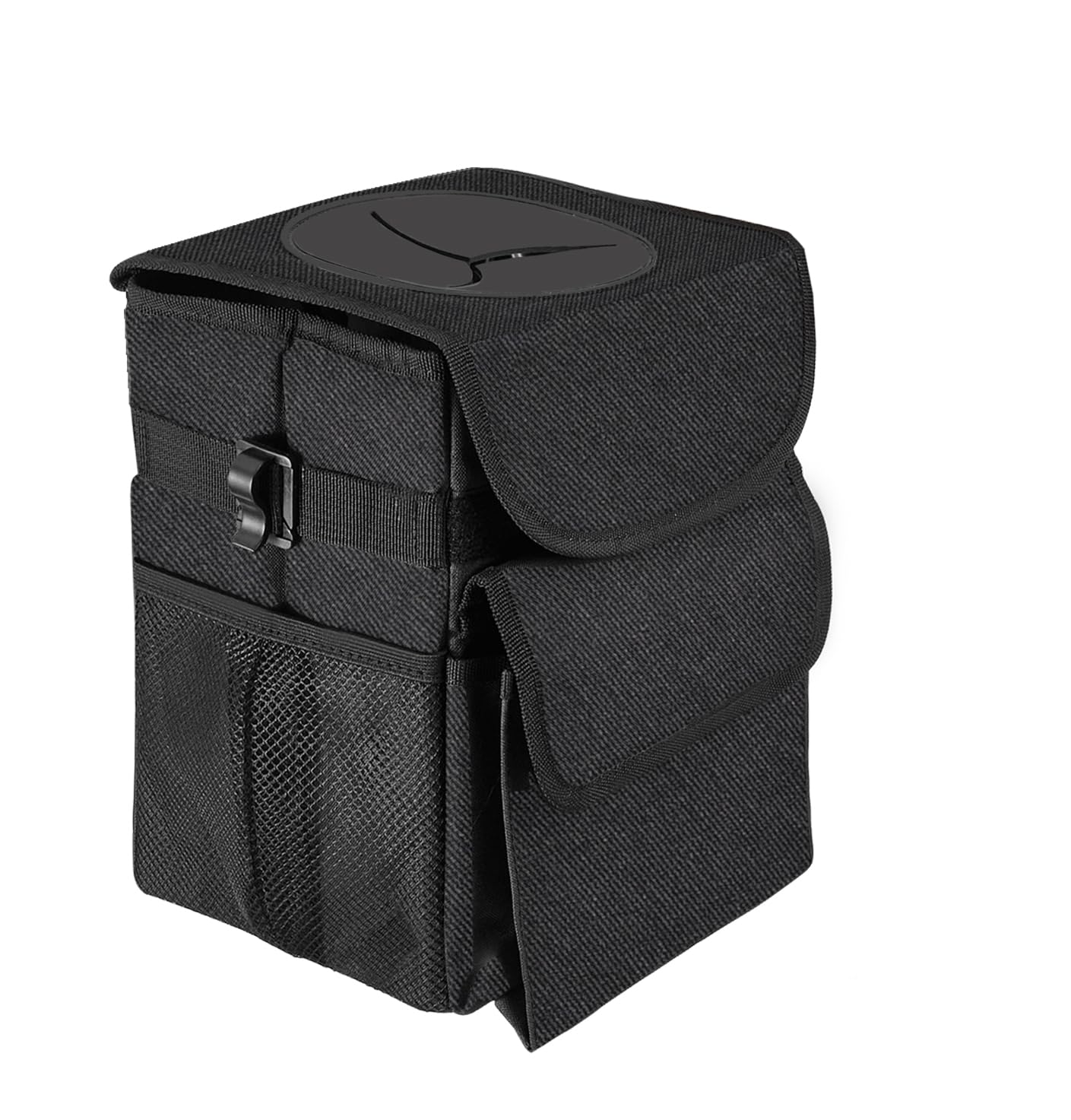 Leak-Proof Car Trash Can with Lid & Storage Pockets - Waterproof Vehicle Garbage Bin Organizer | Perfect for Road Trips, Commuting & Family Car Rides