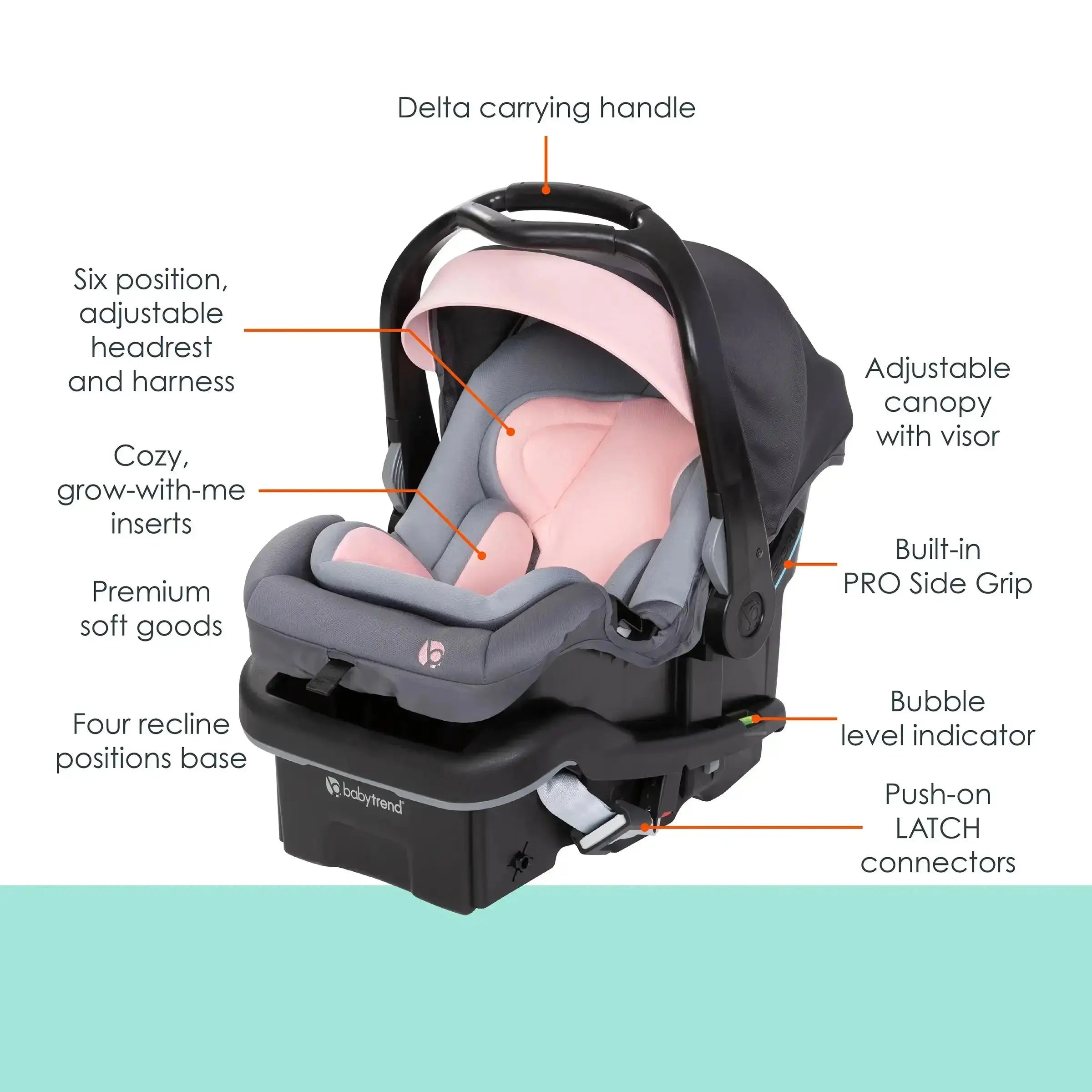 Secure Lift Infant Car Seat - Madrid Pink (Target Exclusive) | Safe & Comfortable Baby Car Seat for Newborns | Perfect for Travel, Shopping & Daily Commutes