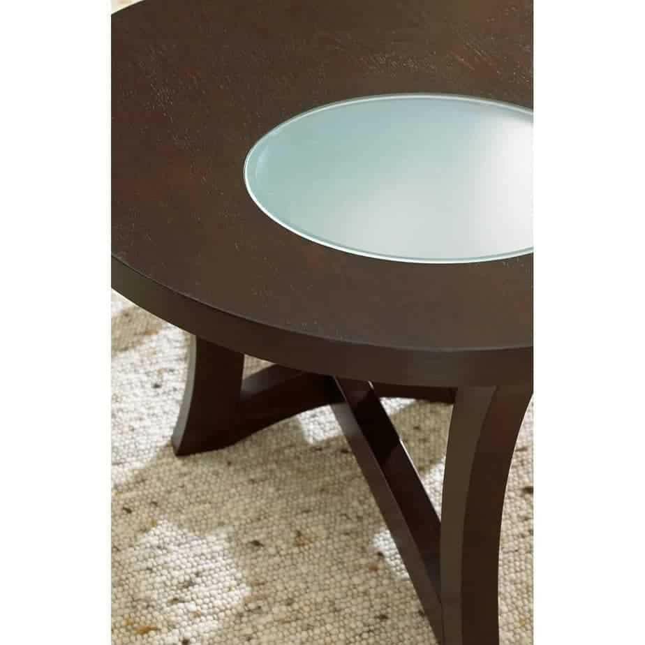 Alice Cocktail Table AE200C - Modern Round Coffee Table for Living Room, Small Space Furniture with Glass Top - Perfect for Apartments, Condos & Lounge Areas