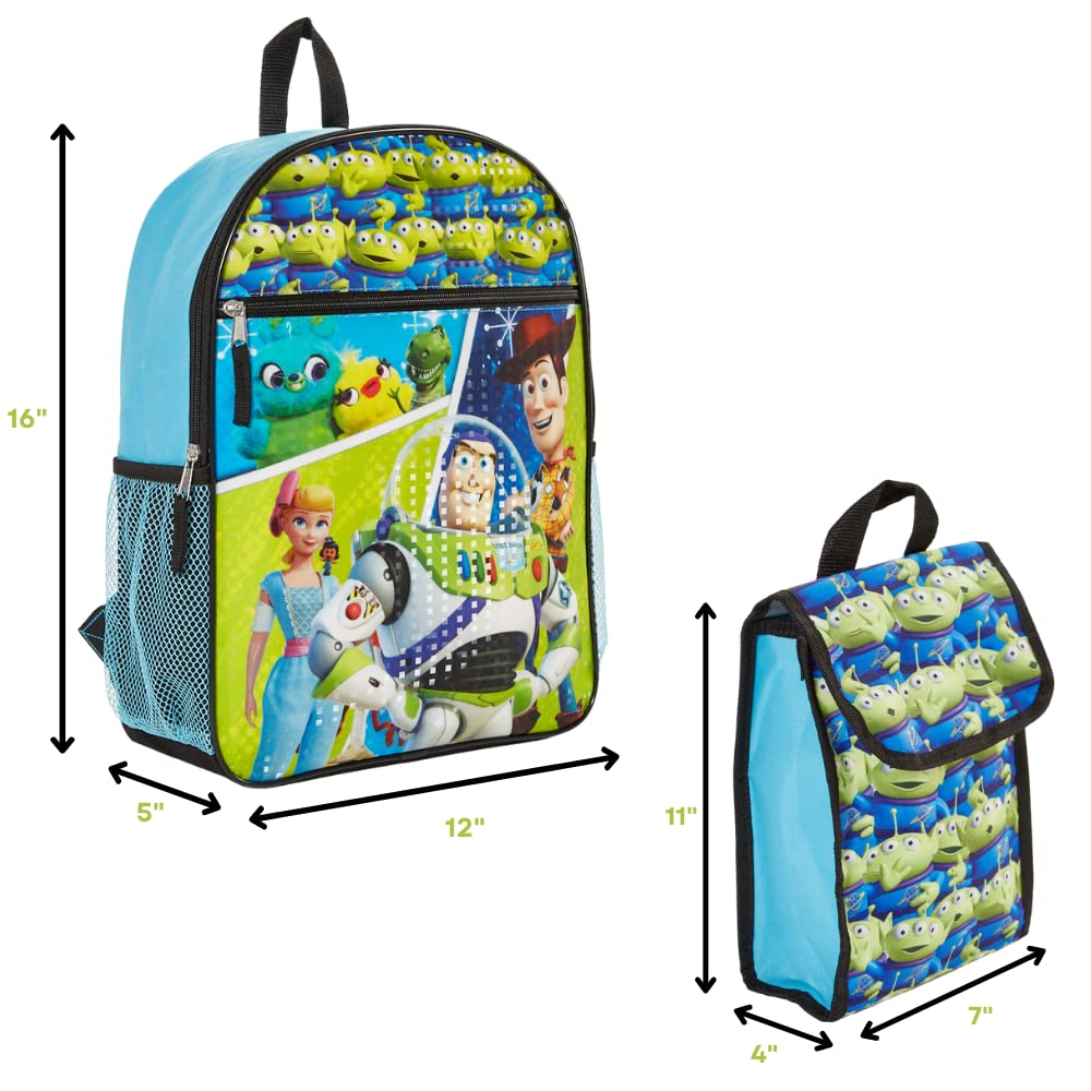 RALME Pixar Toy Story Kids Backpack Set - 16 Inch School Backpack with Lunch Bag & Water Bottle | Perfect for School, Travel & Disney Theme Park Adventures