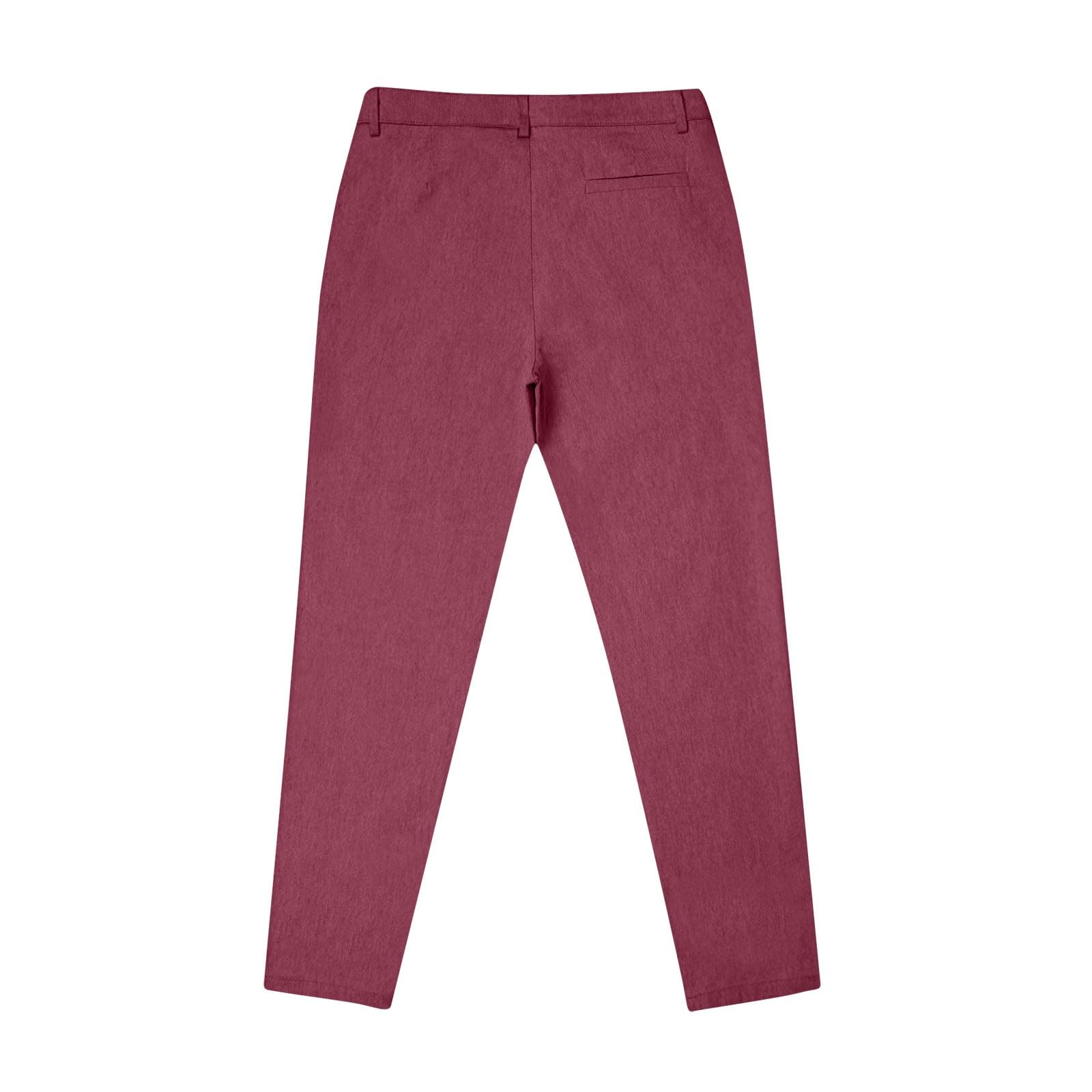 Men's Slim Fit Stretch Dress Pants - Business Casual & Golf Work Pants with Pockets - Perfect for Office, Travel & Outdoor Activities