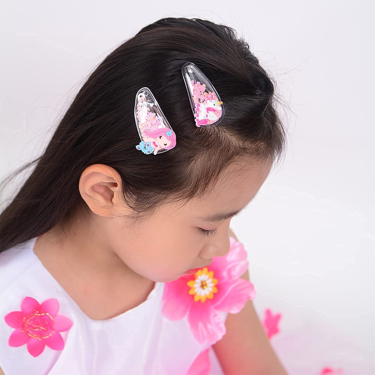 FAMEZA 10 Pcs Glitter Sparkly Alligator Hair Clips for Baby Girls - Cute Animal Hair Barrettes & Hairpins for Toddlers, Kids & Teens - Perfect for Parties, School & Daily Hair Accessories