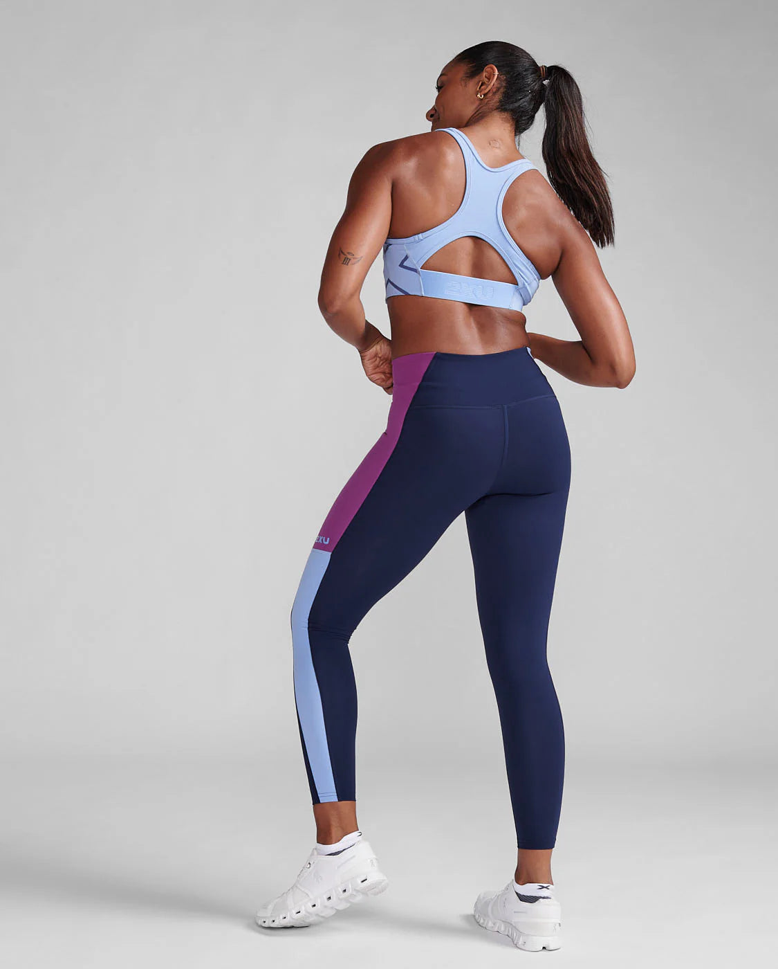 Form Spliced High-Rise Compression Tights - Midnight Black | Women's Workout Leggings for Yoga, Running & Gym