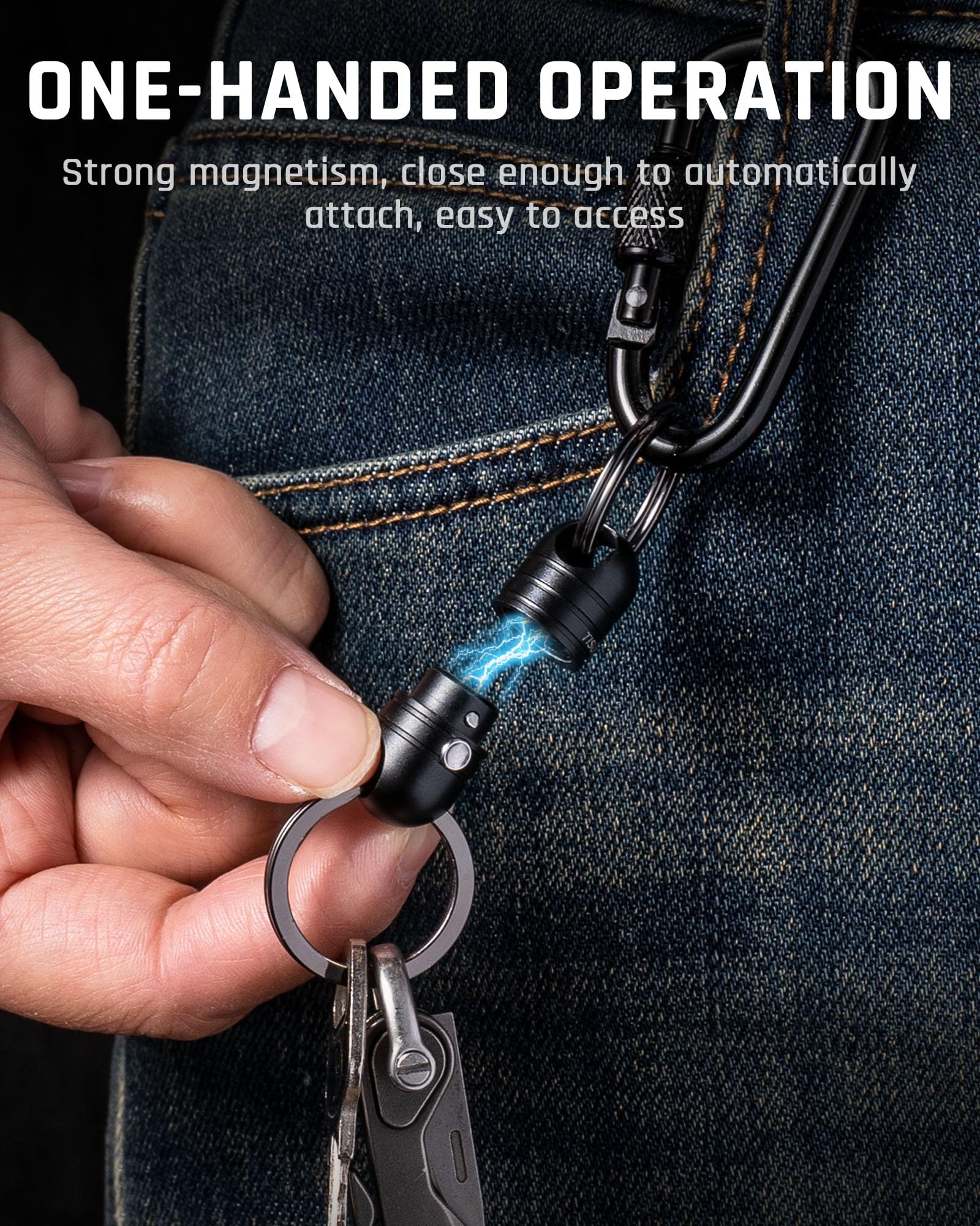 Magnetic Quick Release Keychain Holder - Detachable Key Ring Connector for Car Keys, House Keys & Office Keys | Secure & Convenient Key Organizer for Men & Women | Perfect for Everyday Carry, Travel & Key Management