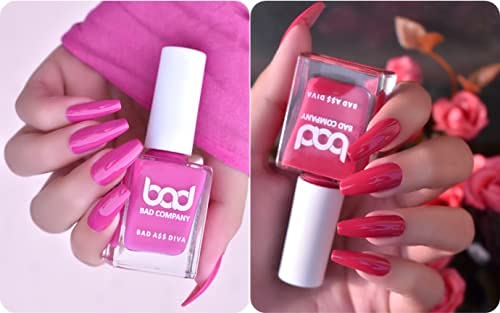 BAD COMPANY Non-Toxic Nail Polish Set - Long Lasting, Chip Resistant Nail Enamel - 2 Pack (10ml Each) - Perfect for Weddings, Parties & Special Occasions
