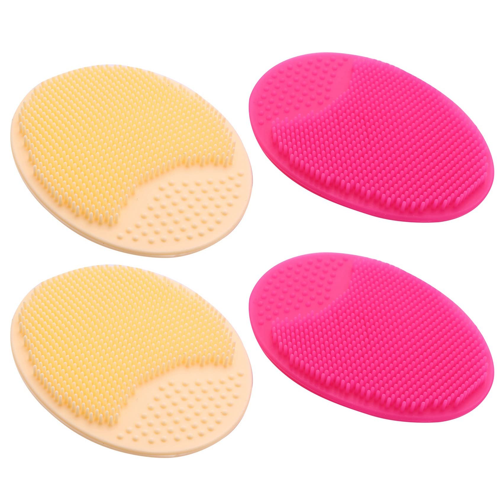 Grockstr 4Pcs Silicone Face Scrubber - Exfoliating Brush for Spa & Facial Cleansing