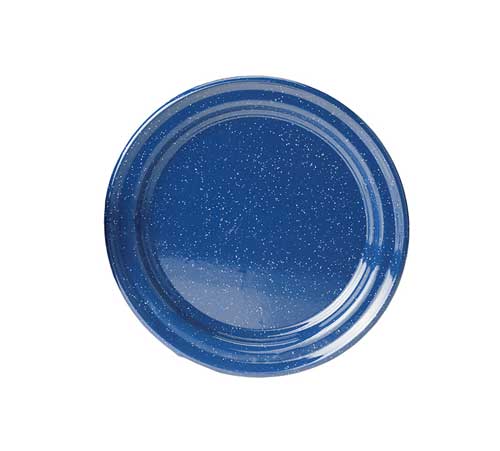 Blue Graniteware Dinner Plates Set of 4 - 10 Inch Durable Stoneware Plates for Everyday Use, Microwave & Dishwasher Safe - Perfect for Family Dinners, Picnics & Outdoor Entertaining