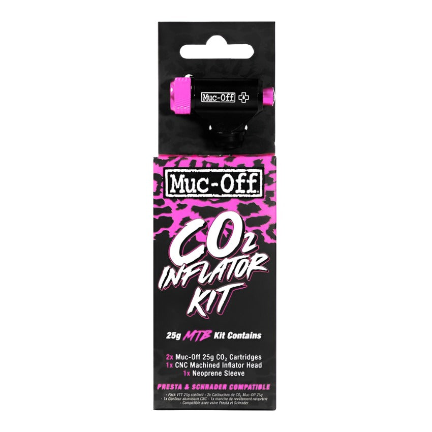 Muc Off CO2 Inflator Kit - Portable Bike Tire Inflator for Road & Mountain Bikes - Perfect for Quick Tire Inflation During Rides & Emergency Repairs
