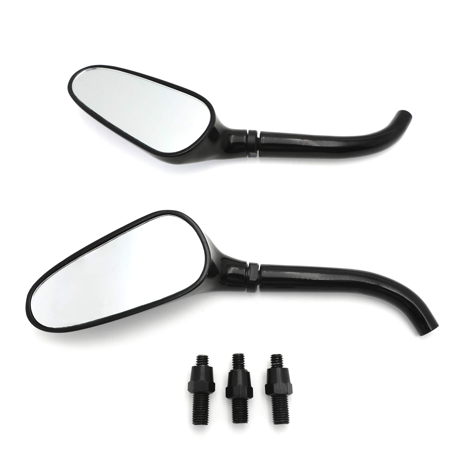 Universal Small Golf Club Mirrors for Harley & Yamaha Motorcycles - Custom Fit, Black - Perfect for Enhanced Visibility While Riding [B00RNIS356]