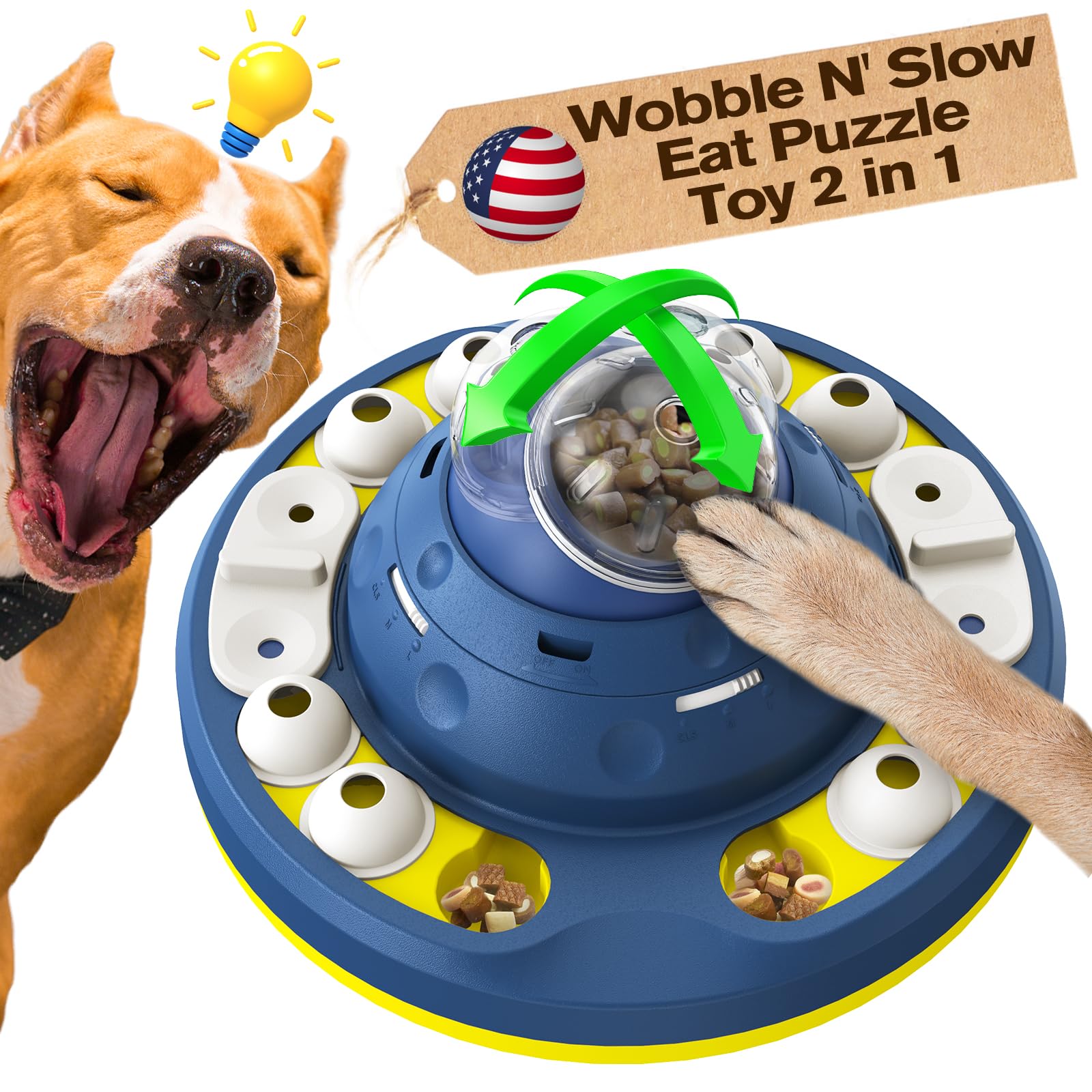 KADTC Level 2 Dog Puzzle Toy - 2-in-1 Advanced Mental Stimulation Game for Smart Dogs | Slow Feeder & Treat Dispenser for Small/Medium/Large Breeds | Cognitive Enrichment & Boredom Relief Toy for Puppies & Adult Dogs | Perfect for Mealtime Fun & Indoor Play