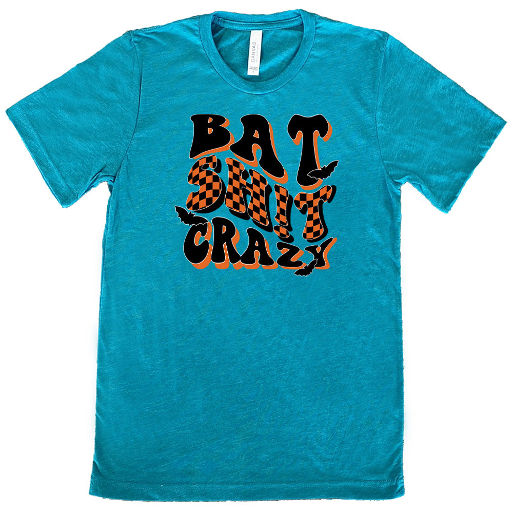 Bat Shit Crazy Graphic T-Shirt - Unisex Cotton Tee for Halloween, Cosplay & Funny Outfits
