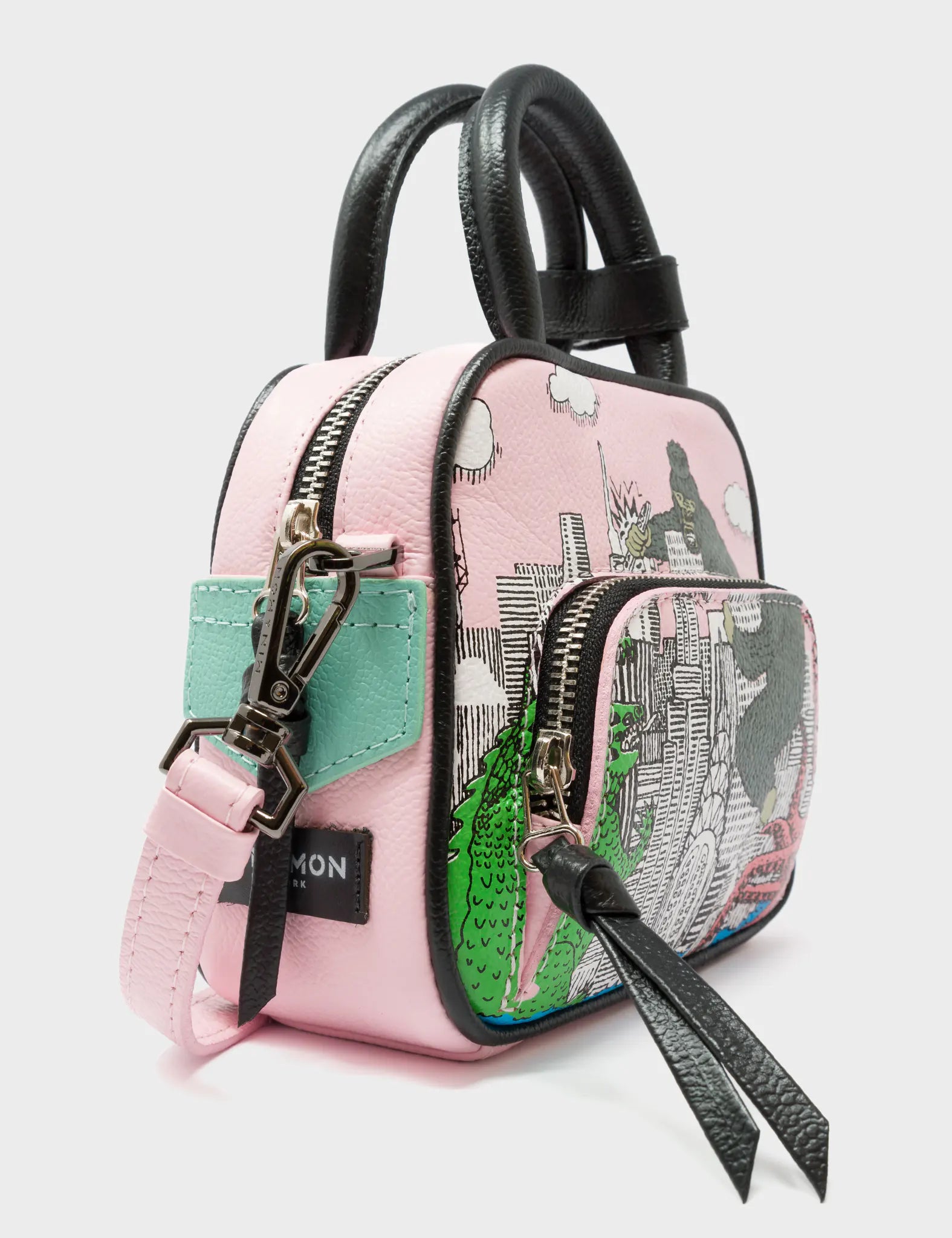 Marino Mini Crossbody Bag - Parfait Pink Genuine Leather with Hairy Harold Print | Stylish & Compact Purse for Women, Perfect for Parties, Dates & Everyday Use