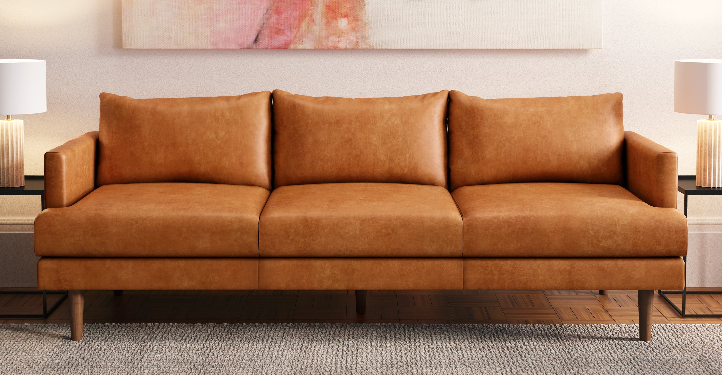 Modern Girona Sofa - Comfortable 3-Seater Couch for Living Room, Lounge & Office - Soft Fabric Upholstery with Sturdy Wooden Frame - Perfect for Relaxing, Entertaining & Small Spaces