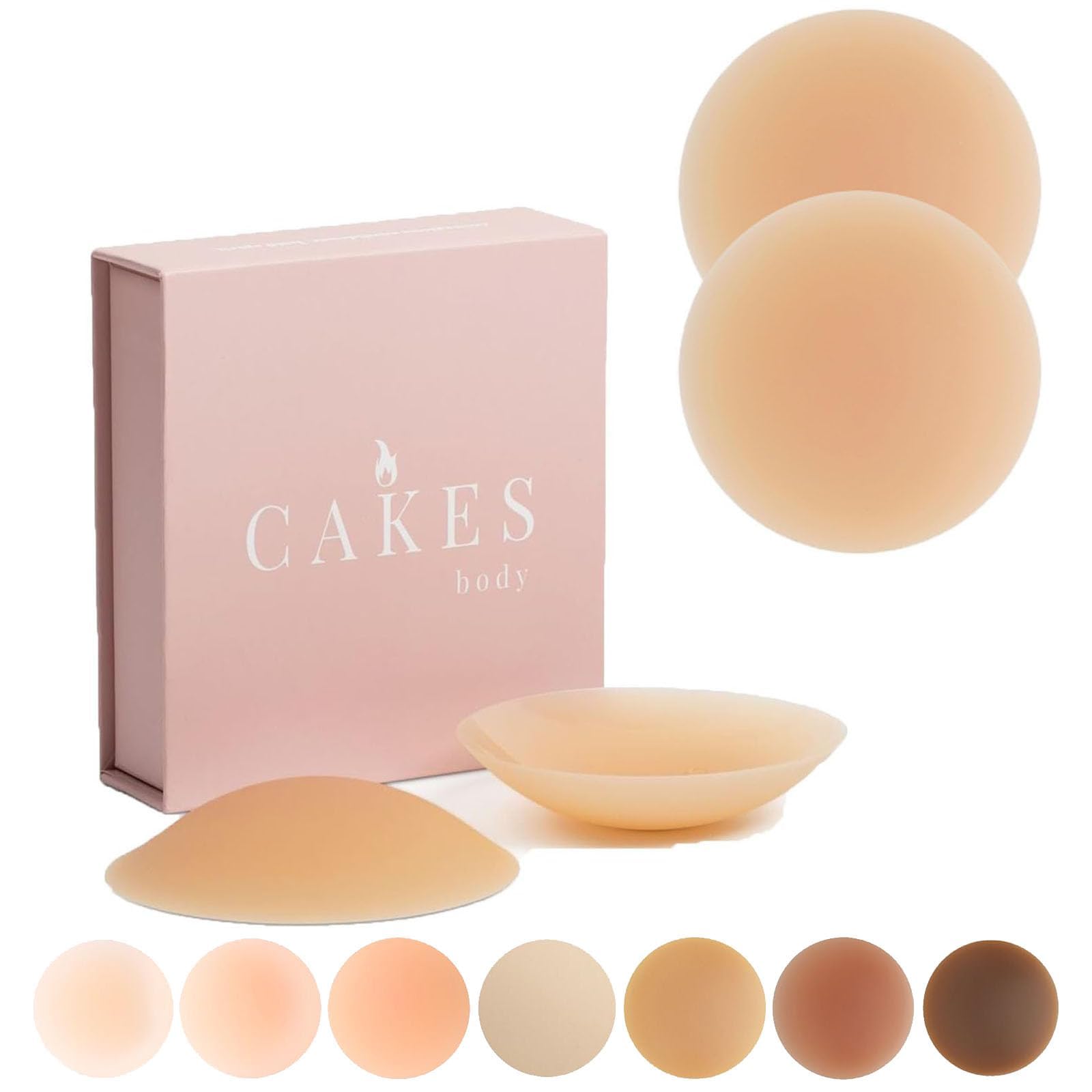 FOLENZU Seamless Nipple Covers for Women - Non-Sticky, Grippy, Reusable Breast Pasties - Perfect for Cakes Body, Wedding Dresses, Backless Outfits & Special Occasions