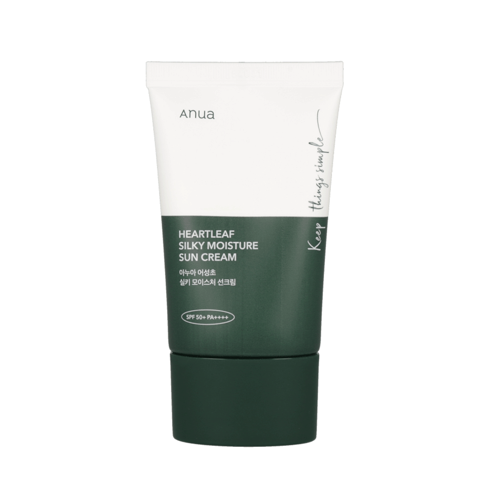 Anua Heartleaf Silky Moisture Sunscreen SPF50+ PA++++ 50ml - Oil-Free Face Sunscreen for Sensitive Skin, Daily UV Protection, Lightweight & Non-Greasy - Perfect for Outdoor Activities & Daily Wear