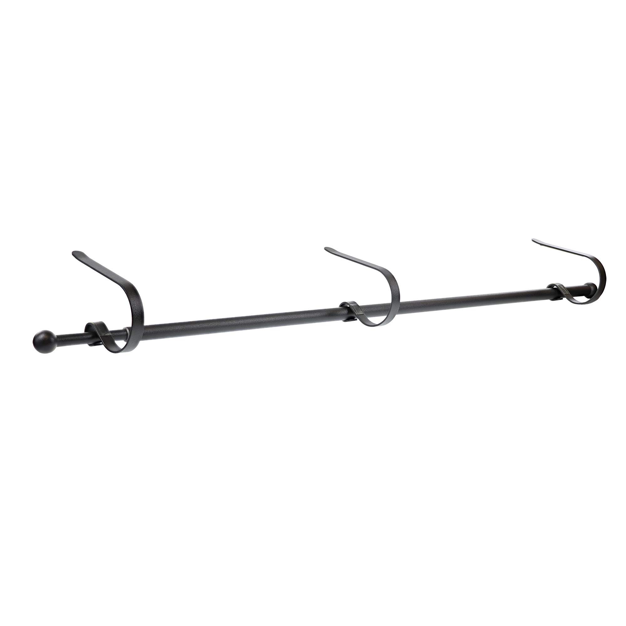 Original MantleClip Stocking Holder Rod - Matte Black Fireplace Mantel Hanger for Large Families, Holds Multiple Stockings (Fits Up to 3