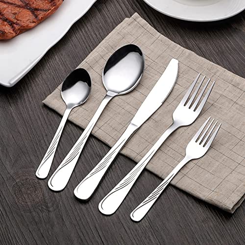 Premium 30-Piece Stainless Steel Silverware Flatware Set - Elegant Vintage Cutlery for Formal Dining, Wedding Gifts & Luxury Dinnerware (Knives, Forks, Spoons) - Perfect for Restaurants, Dinner Parties & Home Entertaining