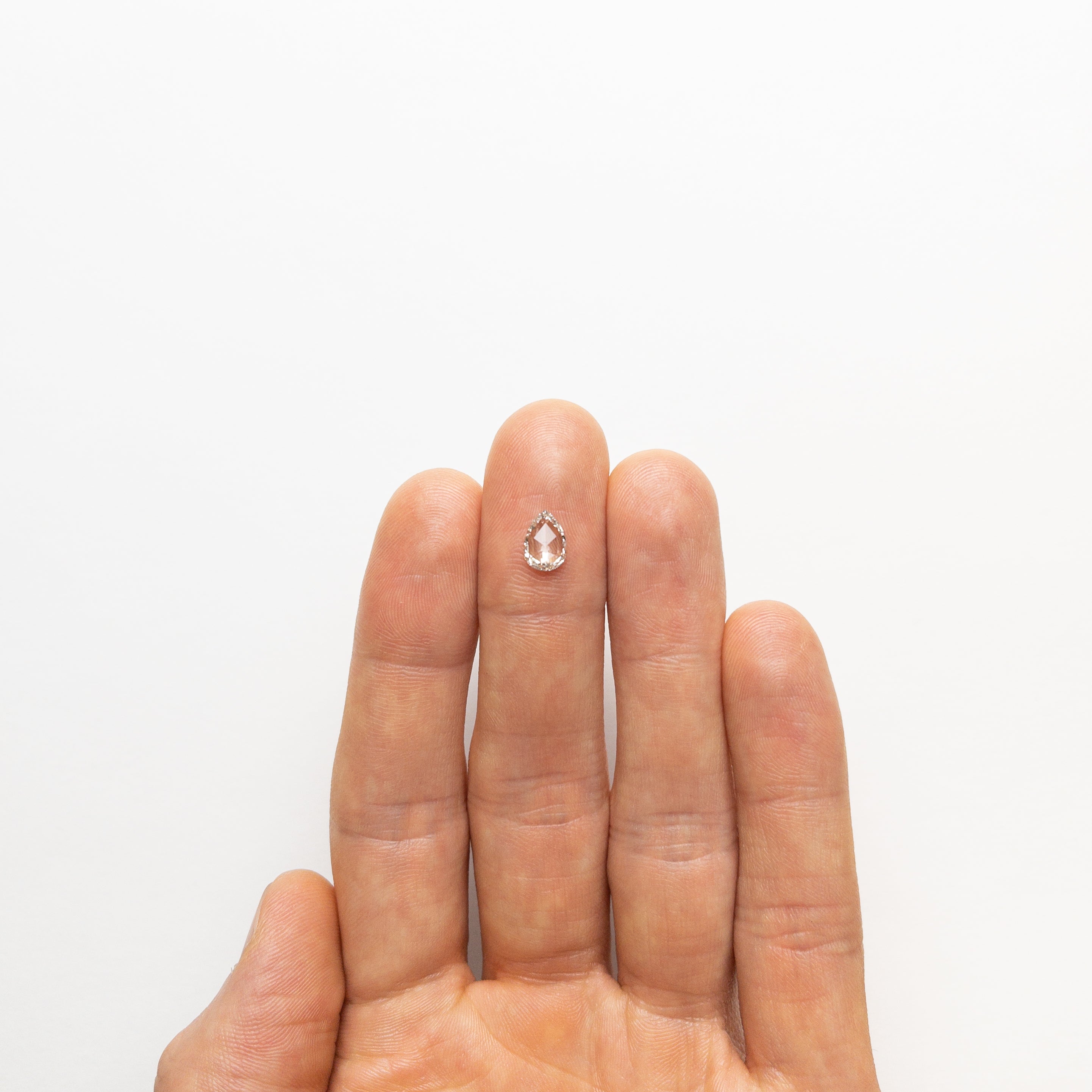 0.70ct Pear Rose Cut Diamond (8.06x5.74x1.83mm) I1 Clarity - Perfect for Engagement Rings & Fine Jewelry Making