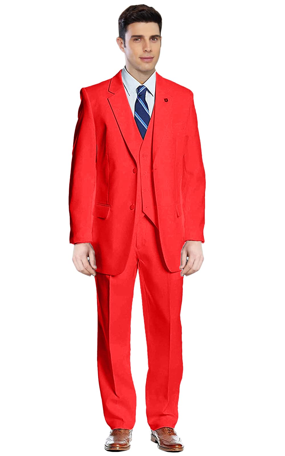 GATMSTZ Men's 3-Piece Wedding Suit with Notch Lapel - Big & Tall Tuxedo Set with Vest & Pants | Formal Attire for Weddings, Prom & Special Occasions